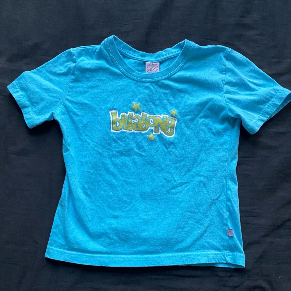 Billabong Aqua Blue Logo Short Sleeve Tee